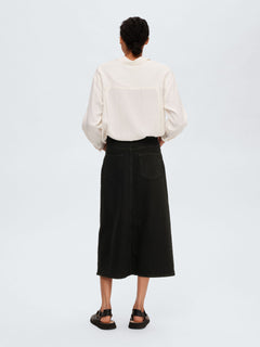 Krista-Gerda HW Denim Maxi Skirt - Black Denim