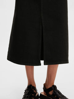 Krista-Gerda HW Denim Maxi Skirt - Black Denim