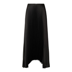 Tina Long Plisse Skirt B - Black