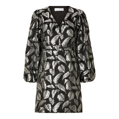 Paula LS Short Dress - Silver Leaf