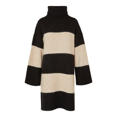 Alva LS Knit High Neck Dress - Black Birch