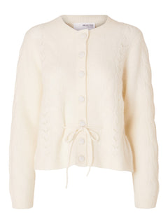 Vera Ls Knit Belt Cardigan - Birch