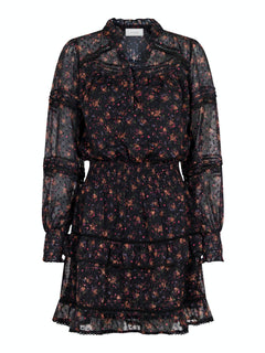 Milan Flower Bunch Dress - Black
