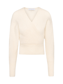 Mohair Cross-Over Sweater - Almond Milk