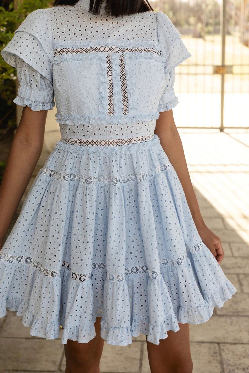 Iro Mini Lace Dress Light Blue VILLOID