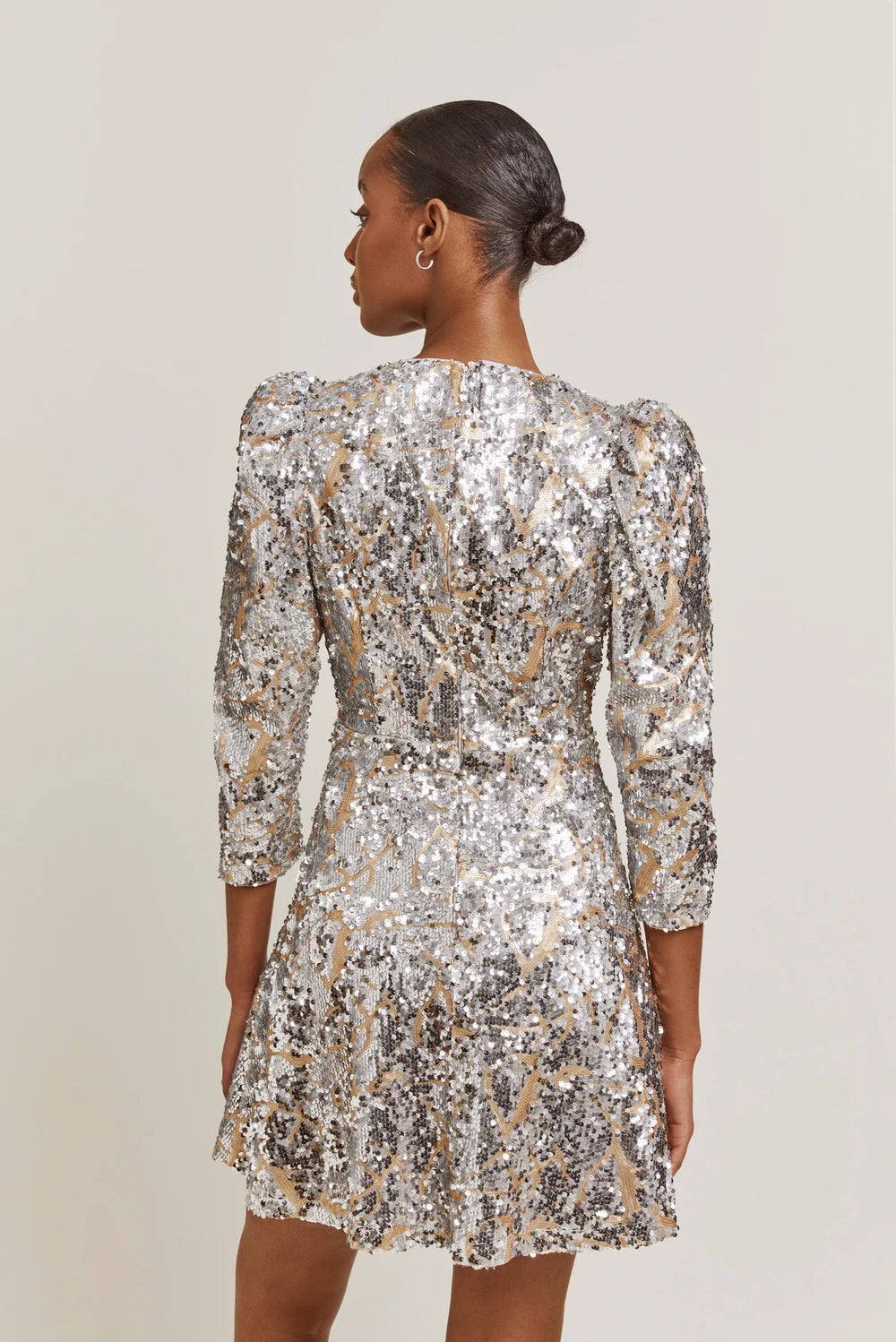 Hollis Sequin Dress - Stone Grey Sequin