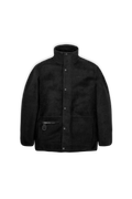 Long Heavy Fleece Jacket - Black