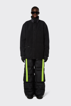 Long Heavy Fleece Jacket - Black