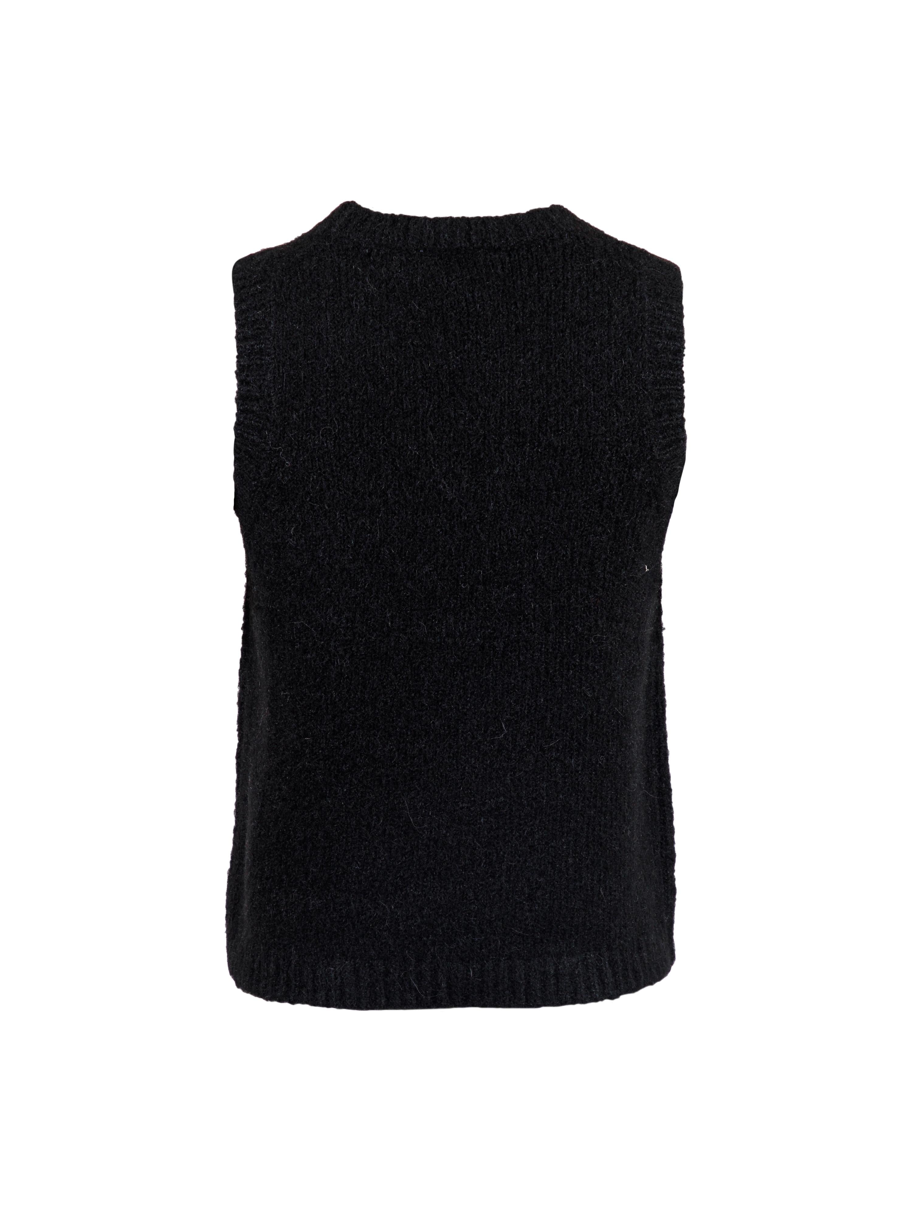 Franko Knit Waistcoat - Black - Neo Noir - Gensere - VILLOID.no