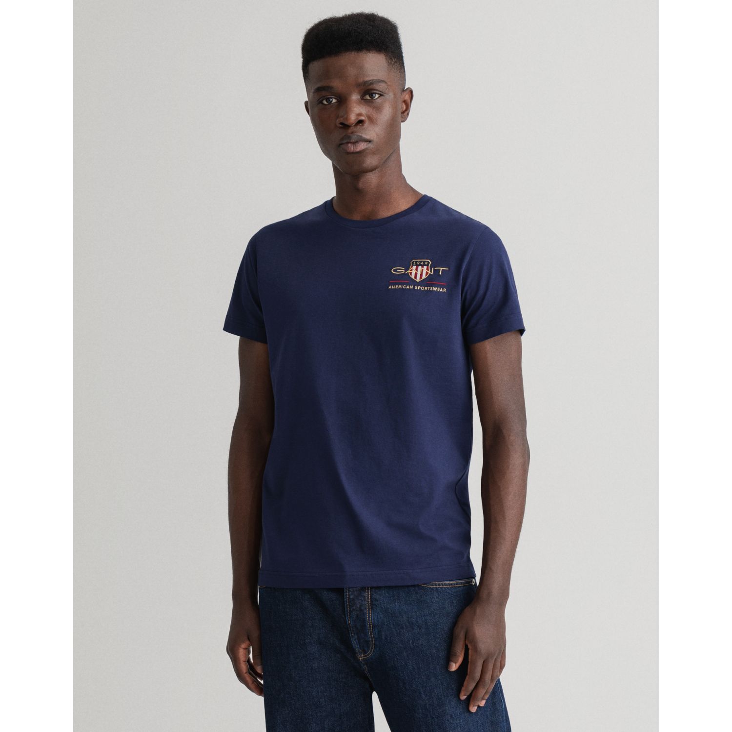 Archive Shield Embroidery T-Shirt - Evening Blue