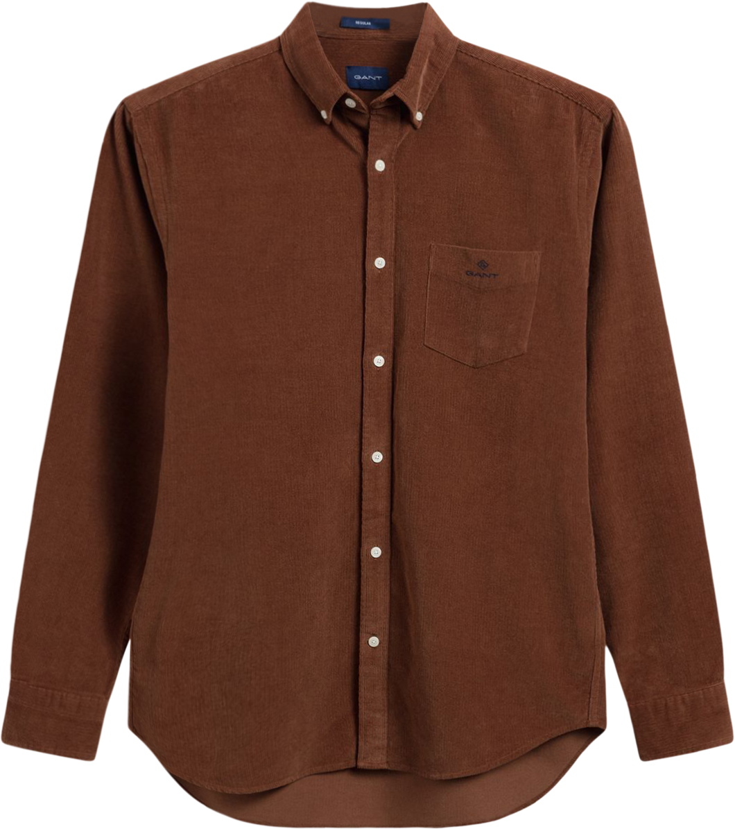 D1. Regular Fit Corduroy Shirt - Roasted Walnut