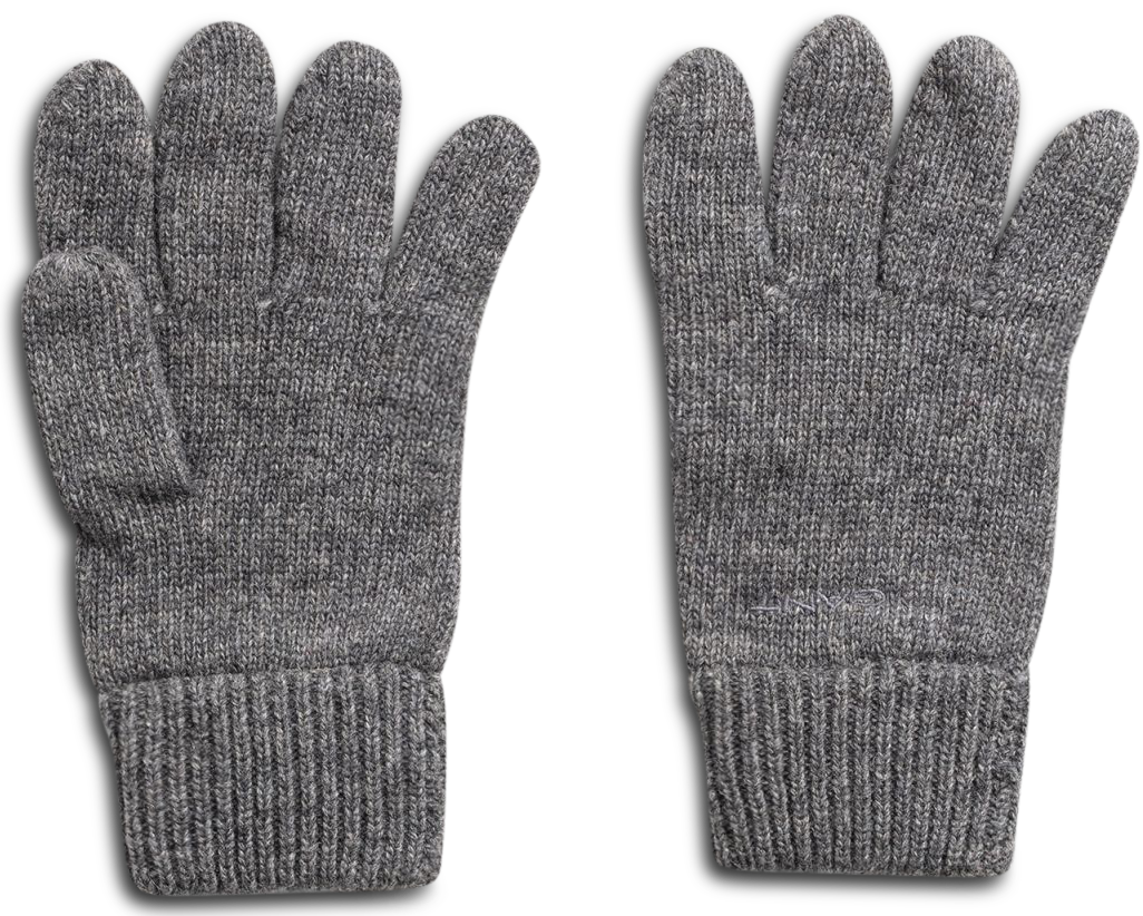 Knitted Wool Gloves - Dark Grey Melange