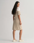 Striped Ss T-Shirt Dress - Dark Khaki