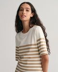 Striped Ss T-Shirt Dress - Dark Khaki