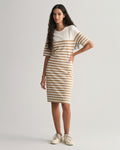 Striped Ss T-Shirt Dress - Dark Khaki