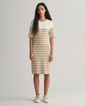 Striped Ss T-Shirt Dress - Dark Khaki