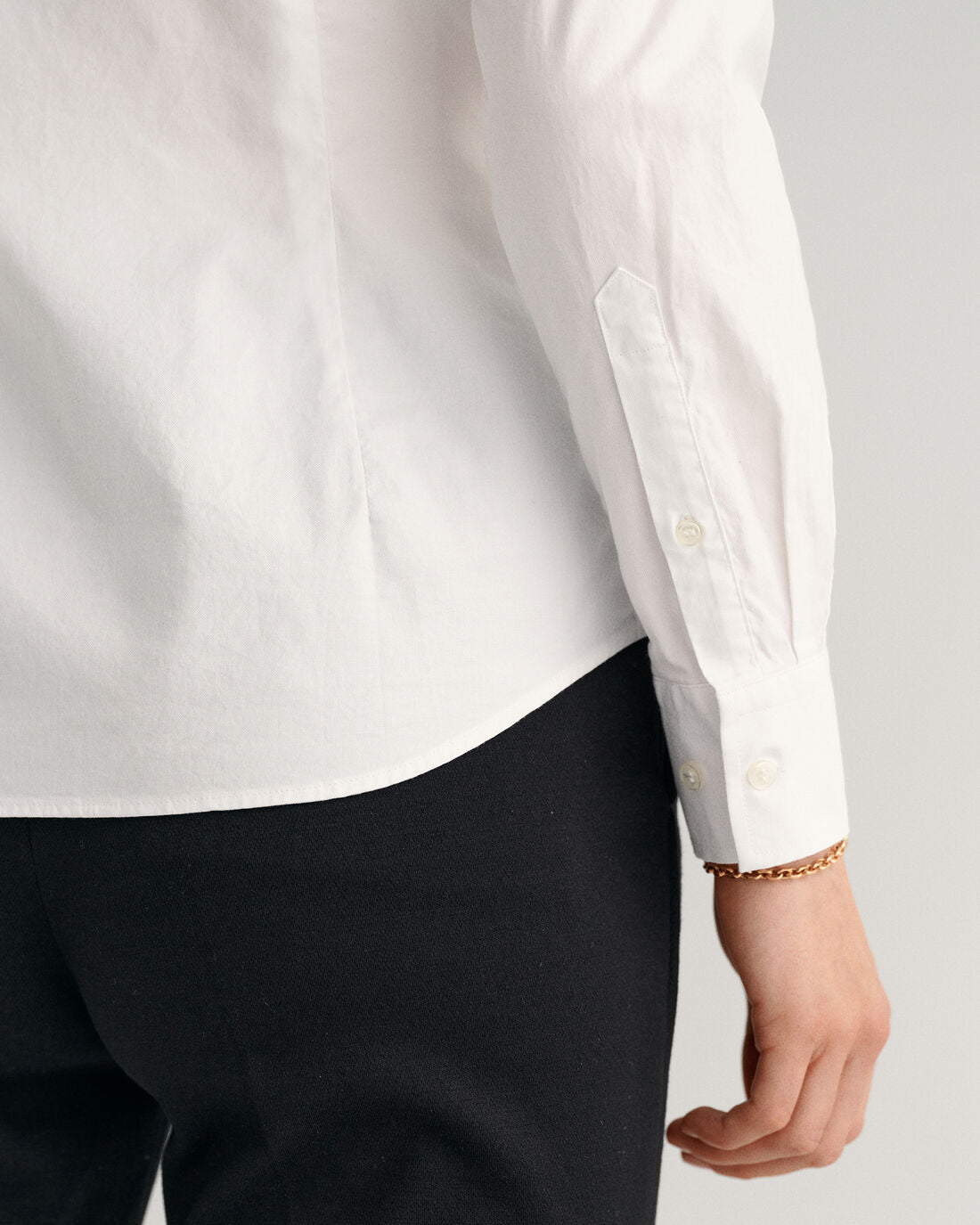 Stretch Oxford Solid - White