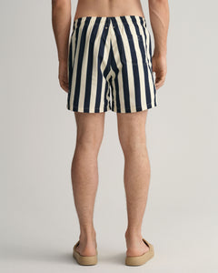 CF Block Stripe Swim Shorts - Evening Blue