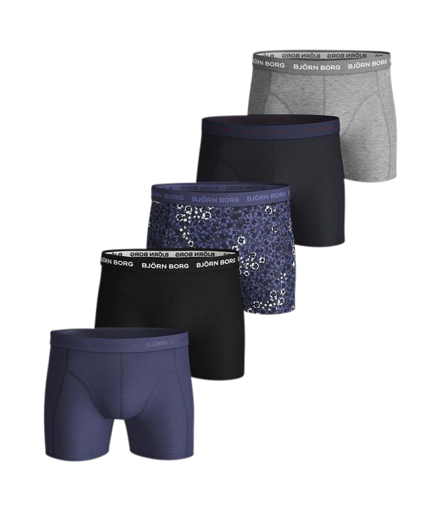 Ditsy Flower Essential Shorts 5-Pack - Crown Blue