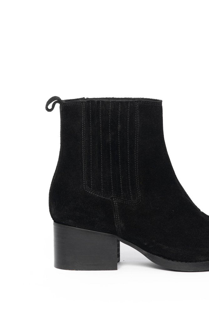 Carro Suede Ankle Boot - Black