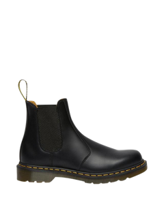 2976 Yellow Stitch Smooth Leather Chelsea Boots - Black Vintage