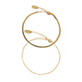 Satellite And Flat Curb Chain - Gold