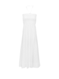 Poplin Smocked Dress - White