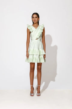 Fay Frill Mini Dress - Floral Mist Mint