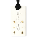 Mixed Charm 6 pk Stud Ear Party - Pale Gold