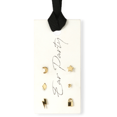 Mixed Charm 6 pk Stud Ear Party - Pale Gold
