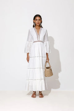 Cordelia Wide Sleeve Maxi Dress - White