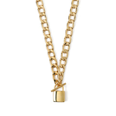 Chunky Padlock Necklace - Pale Gold