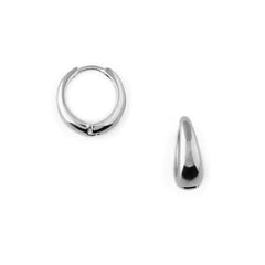 Tapered Hoop Earrings - Silver