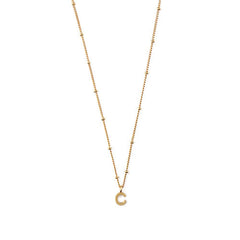 Initial C Satellite Chain Neck - Pale Gold