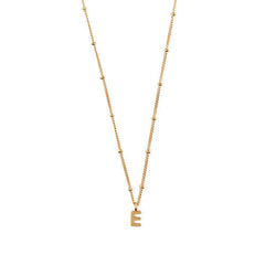 Initial E Satellite Chain Neck - Pale Gold