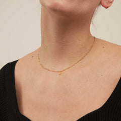 Initial J Satellite Chain Neck - Pale Gold