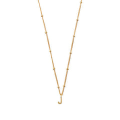 Initial J Satellite Chain Neck - Pale Gold