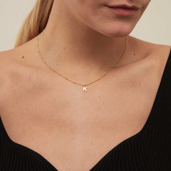 Initial K Satellite Chain Neck - Pale Gold