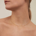 Initial L Satellite Chain Neck - Pale Gold