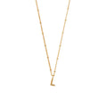 Initial L Satellite Chain Neck - Pale Gold