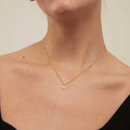 Initial M Satellite Chain Neck - Pale Gold