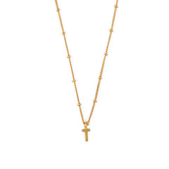 Initial T Satellite Chain Neck - Pale Gold