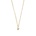 Initial V Satellite Chain Neck - Pale Gold