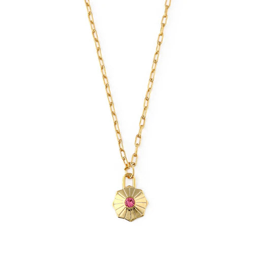October Birthstone Necklace With Swarovski Crystals - Rose