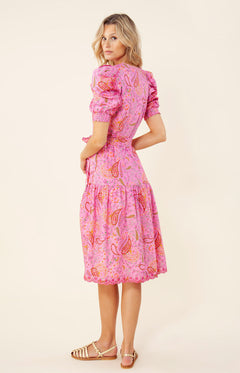 Elaina Dress Midi Length - Pink