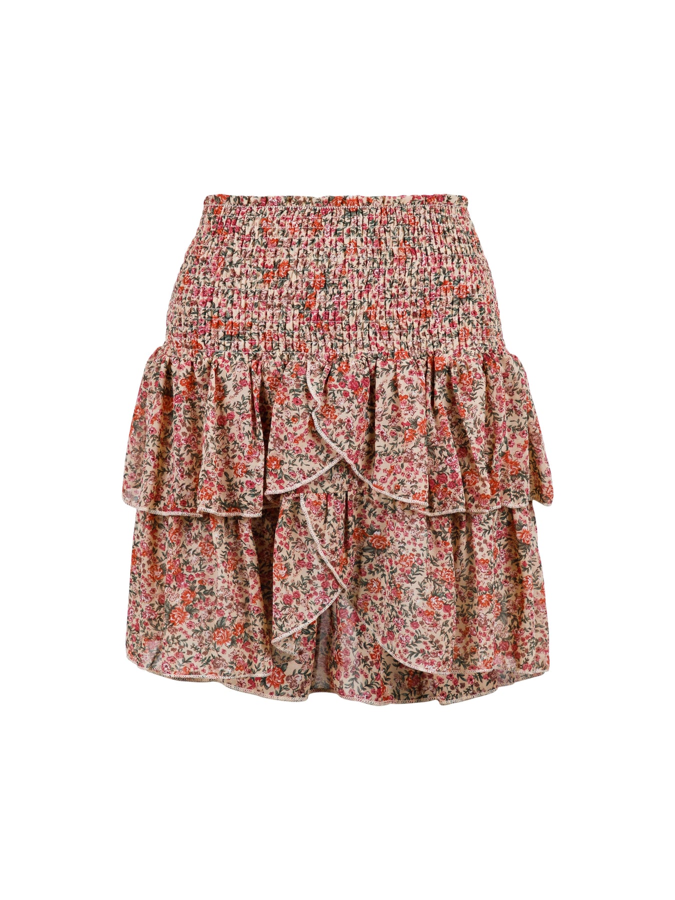 Carin Dynamic Flower Skirt - Beige - Neo Noir - Skjørt - VILLOID.no