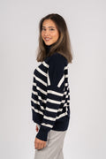 TenleyIW Turtleneck Pullover - Blue/White