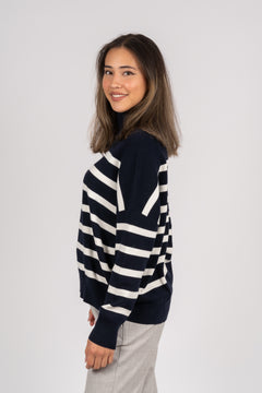 TenleyIW Turtleneck Pullover - Blue/White