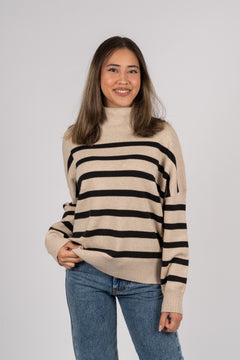 TenleyIW Turtleneck Pullover - Sandstone/Black