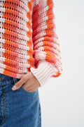 AlyssaIW Crochet Pullover - Multi Colour
